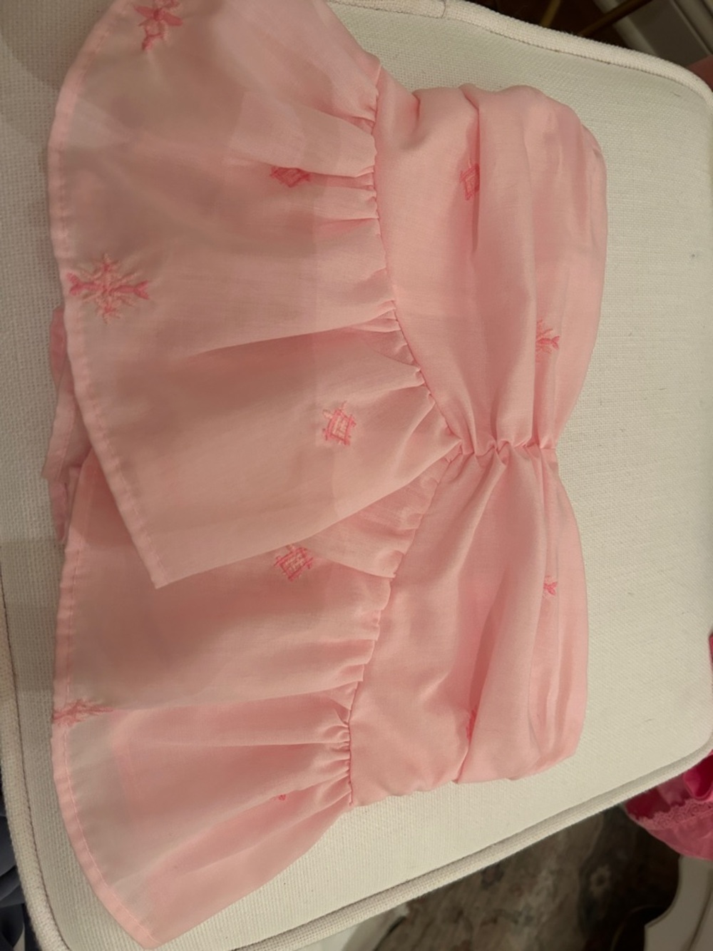 SHEIN Light Pink Ruffled Bustier Top